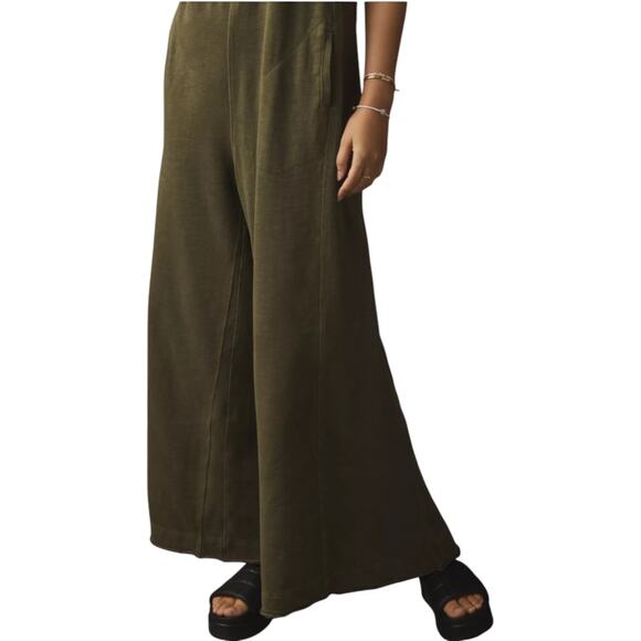 Anthropologie Daily Practice Green The Palmra Cotton Wide Leg Jumpsuit - Picture 4 of 12